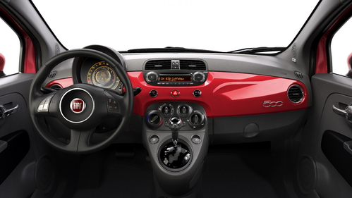 2012 Fiat 500 North American edition interior.