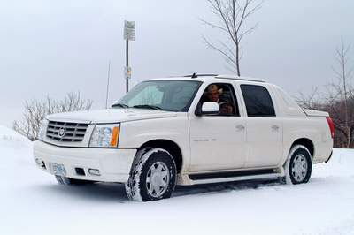 Winter driving requires extra caution, even in a vehicle like this 2006 Cadillac Escalade EXT. CarTest! photo by 'Crash' Corrigan.